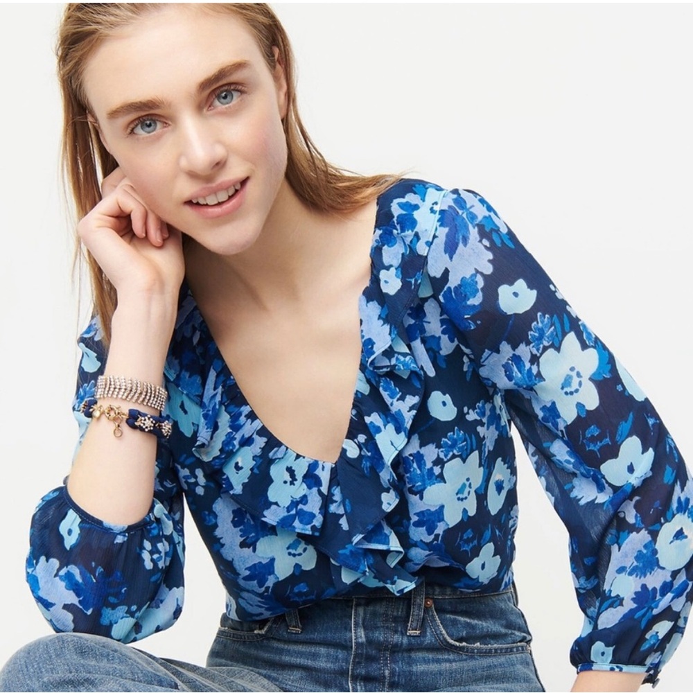 J. Crew Ruffled Floral Women's Top